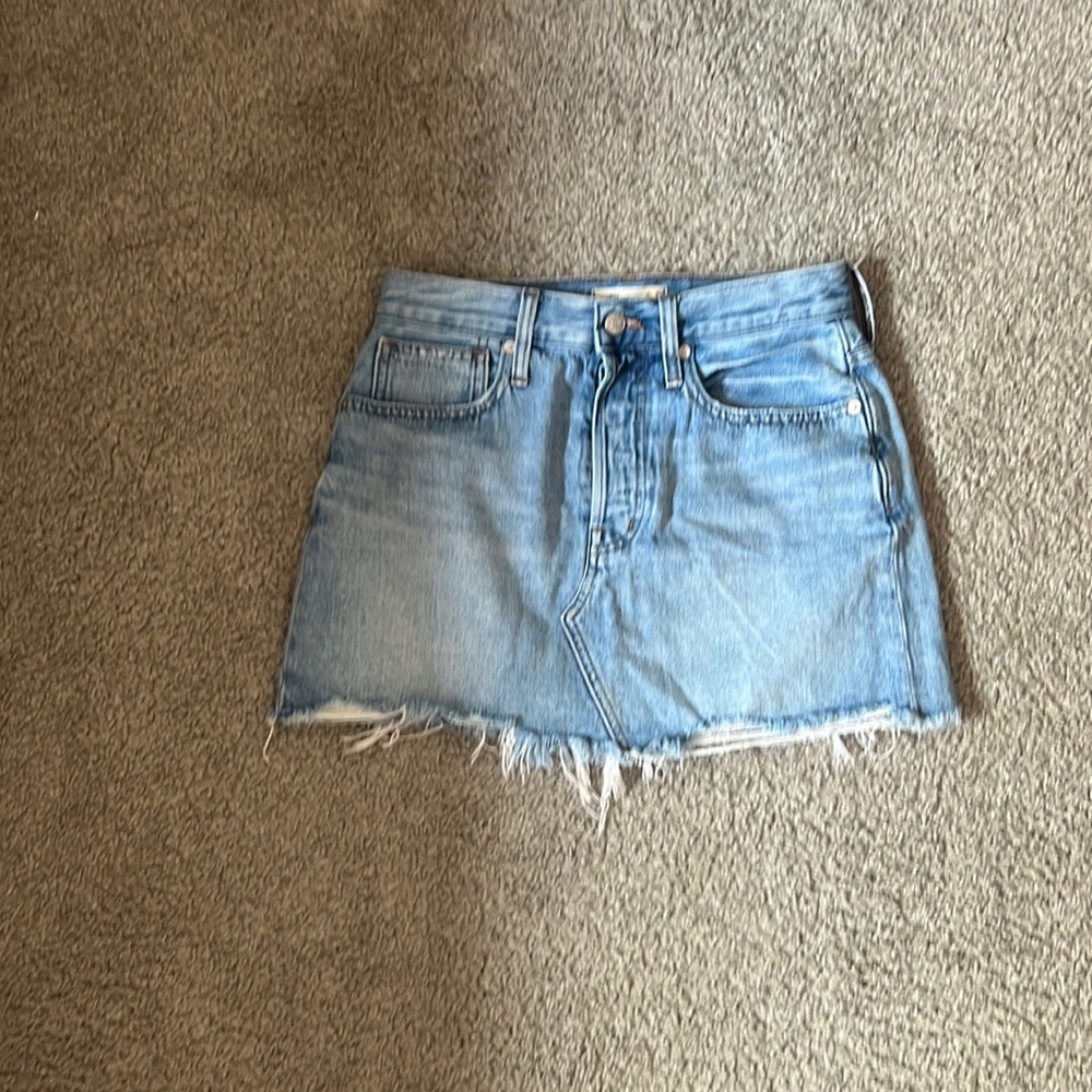 Madewell Lightwash Denim Mini Skirt